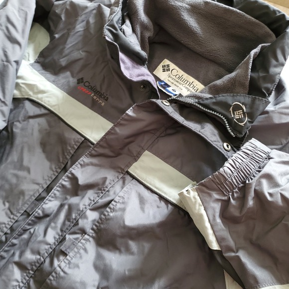 Columbia Cross Terra Mens Large Tall 2 In 1 Jacket Gray Fleece - Picture 2 of 10